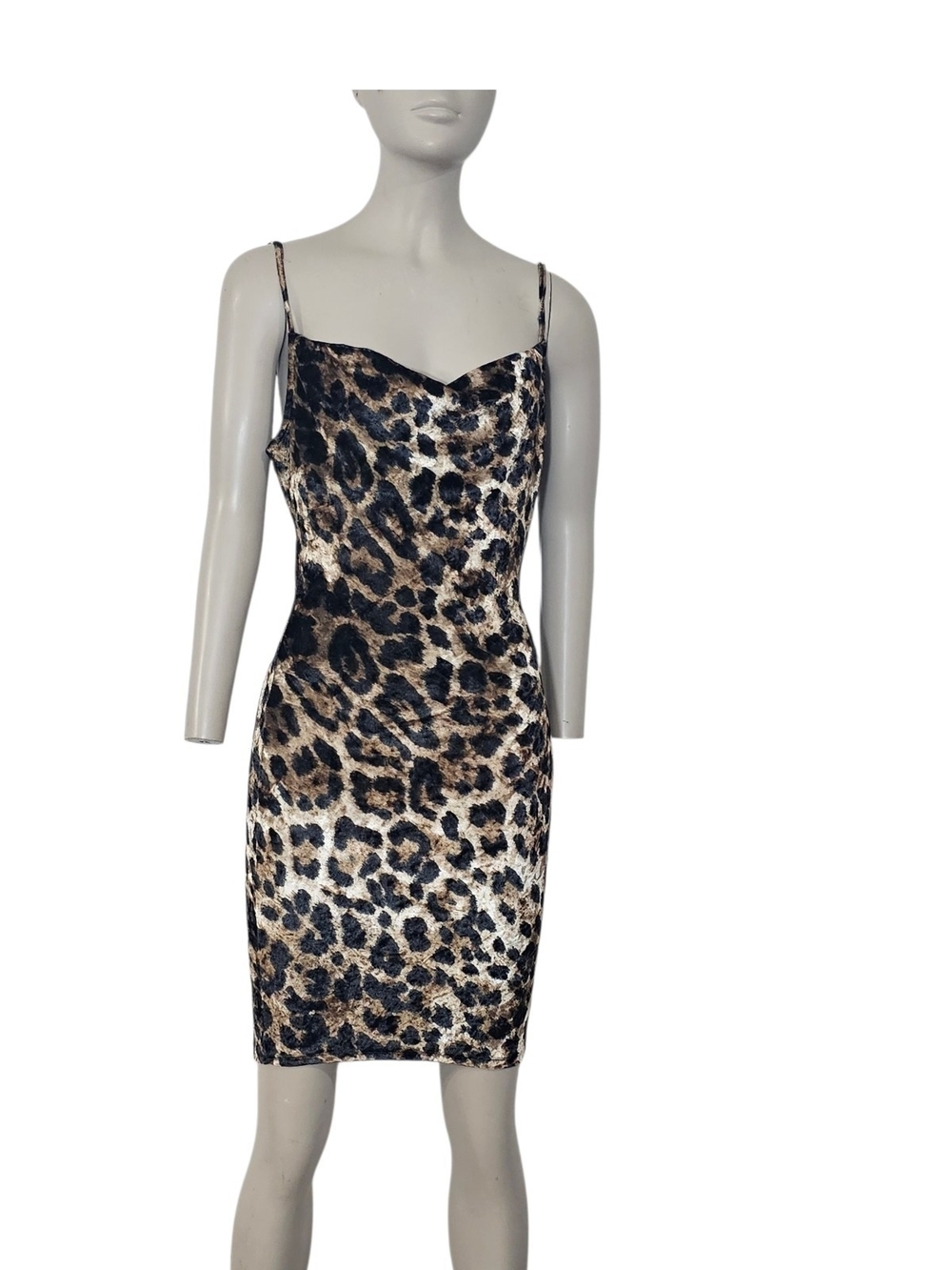 AKIRA SHOPAKIRAIOM Leopard Print Slip Dress with Spaghetti Straps - Brown/Black